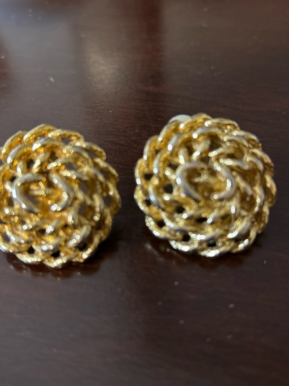 Gold-Tone Twisted Rope Floral Stud Earrings - Women Jewelry